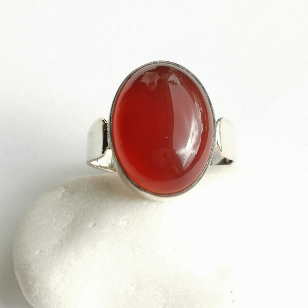 Sterling Silver Carnelian ring size 9.5 Unisex 🆕